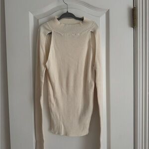 Brave Soul Cream Ribbed Knit Top